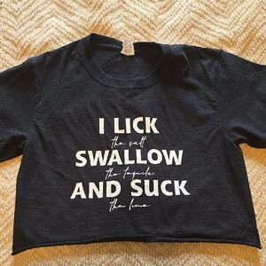 Black Graphic Crop Top